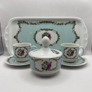 Vintage porcelain Art Deco  coffee set for 2. France. 2979