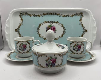 Vintage porcelain Art Deco  coffee set for 2. France. 2979