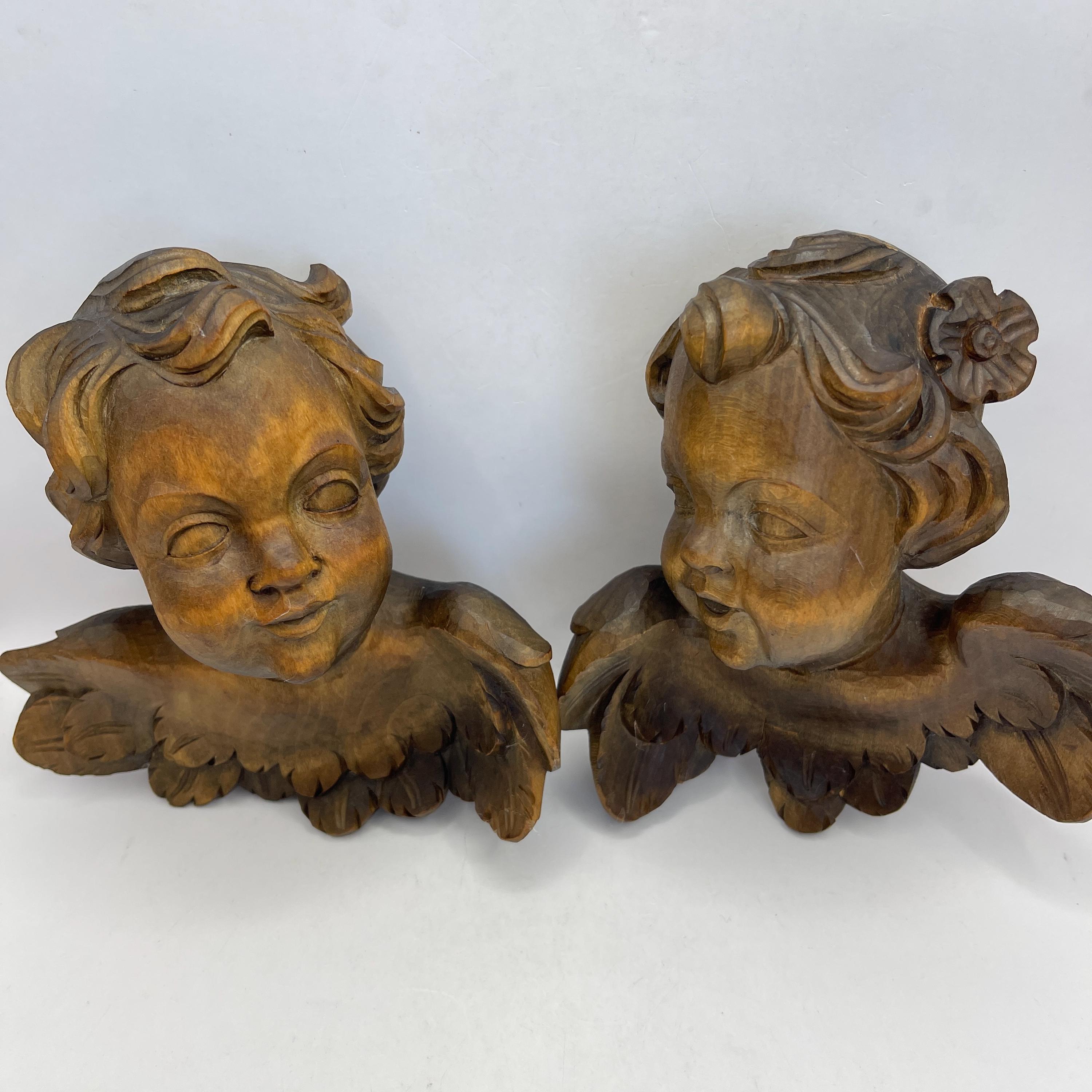 ヴィンテージの壁掛け手彫り木製天使像。北イタリア。3221 - Etsy 日本