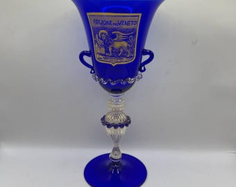ヴィンテージのハンドメイド、ベネチアン・ムラーノ・ワイングラス