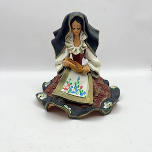 Vintage handmade ceramic figurine Sardinian woman. Italy. 3315