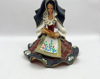 Vintage Nurse Figurine, Italian Bencini Ceramic, European Female