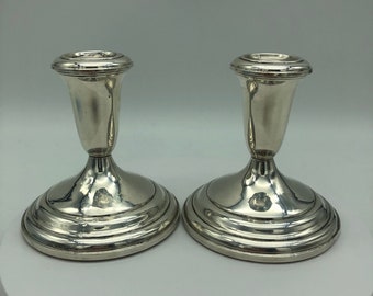 Pair of Vintage Towle Sterling Silver Candlestick Holders