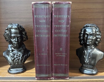 Complete 1957 LARGE - Websters New Twentieth Century Dictionary - 2 Volumes