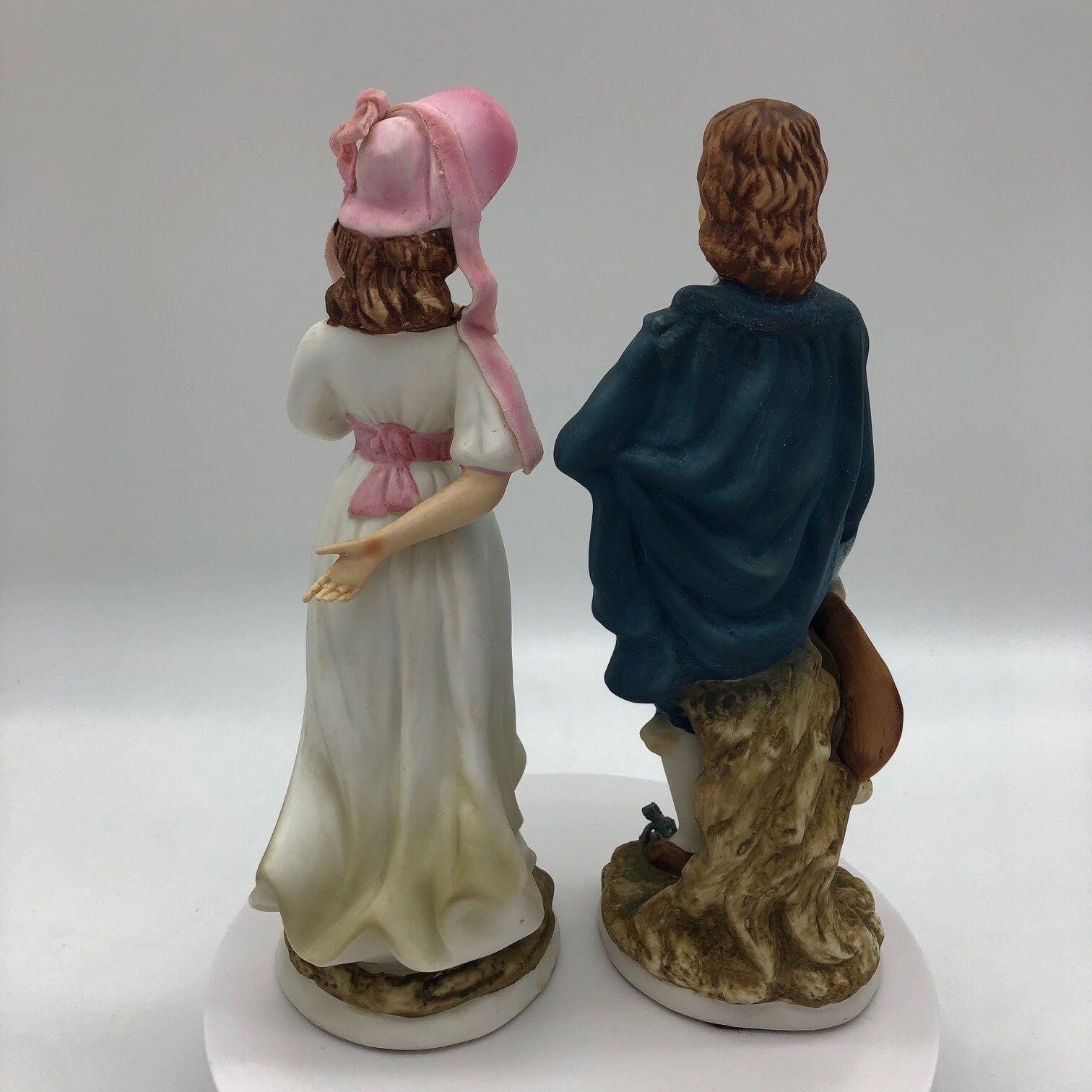 Vintage Japan Lefton Porcelain Pinkie and Blue Boy Figurines. Limited