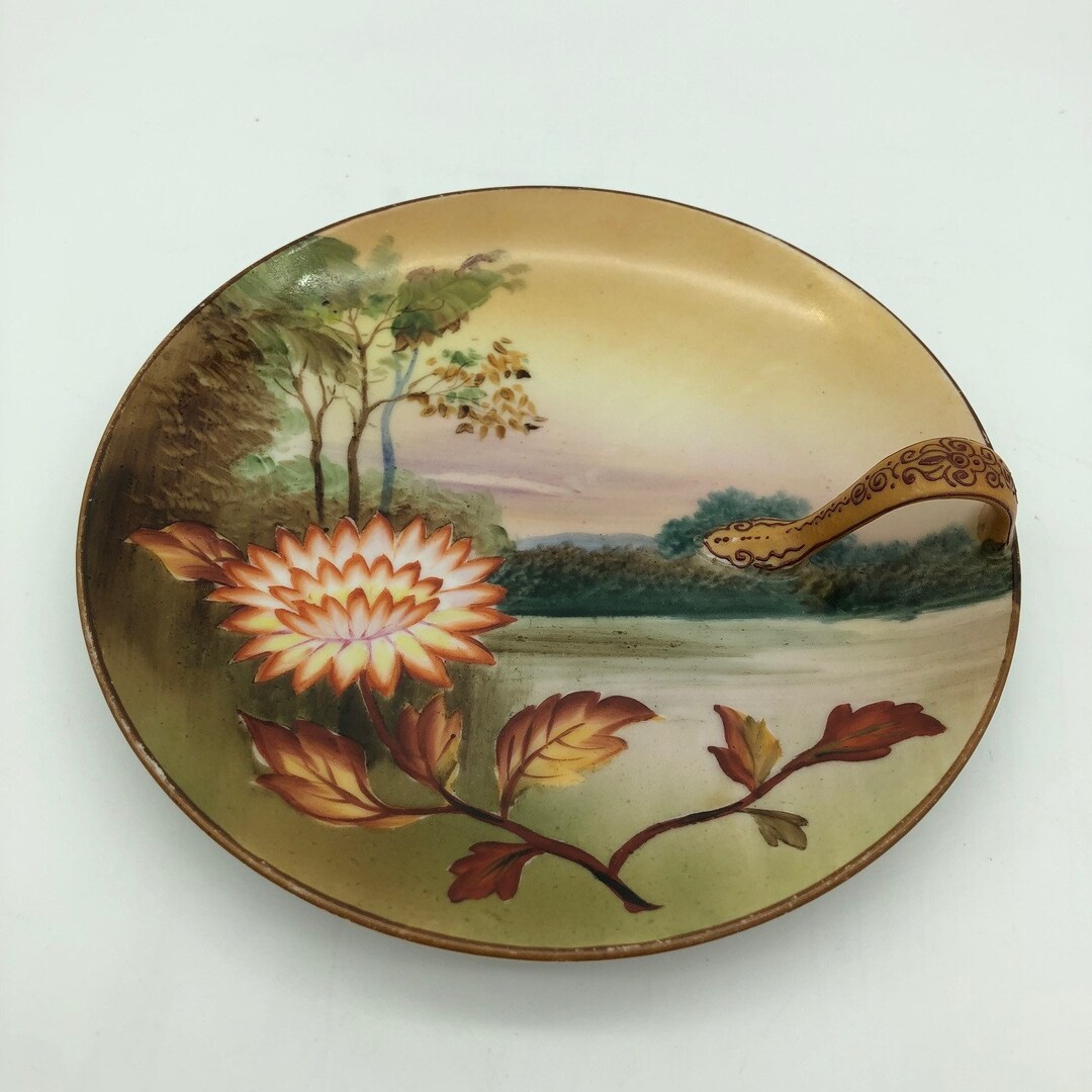 RARE Antique Nippon Hand Painted Dish With Handle - Etsy