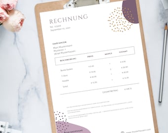 Invoice Template Small Business Correct Invoice German Digital Canva Download A4 template invoice