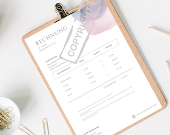 Invoice Template Small Business Correct Invoice German Digital Canva Download A4 template invoice