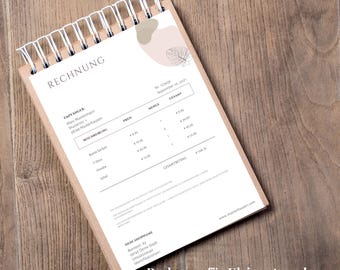Invoice Template Flower digital German template Canva invoice