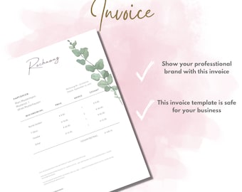 Invoice Template Ivy digital download template invoice Canva