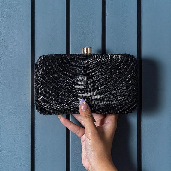 Black box clutch bag sale