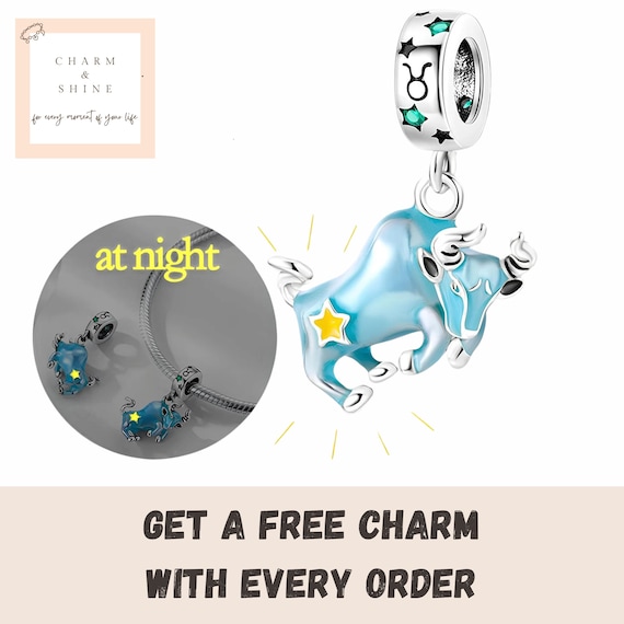 Charm Zodiac Sign, Taurus Pendant, Gift for Birthday or Christmas