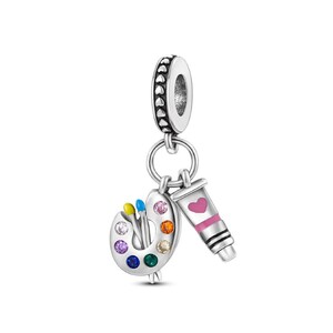Charm, pendant for painters, artists, 925 sterling silver, gift for her, Valentine's Day, birthday