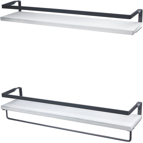 Farmhouse White Bathroom Wall Shelf Etsy