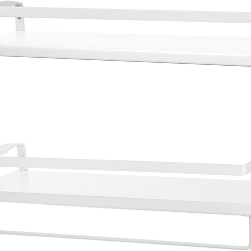 Modern White 16.75 Floating Wall Shelves With Guard Etsy