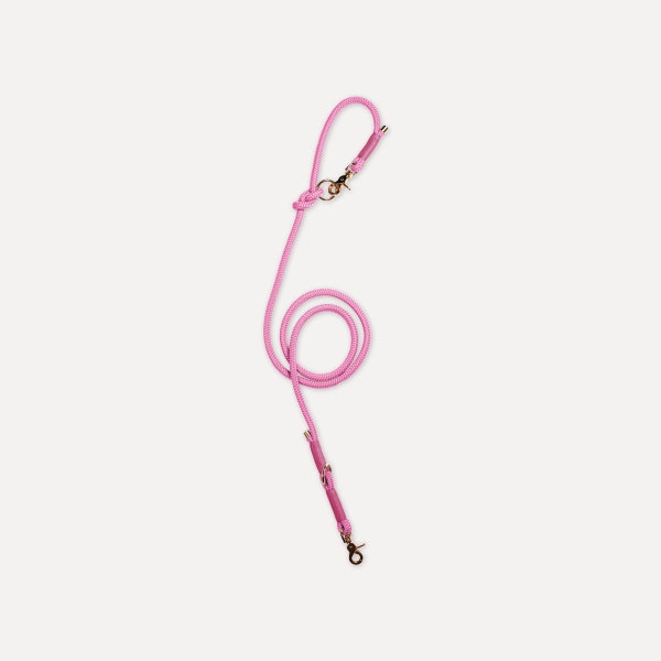 Tau Dog Leash · Pink × Old Pink · Length 1 m 1.5 m 2 m · Adjustable or fixed guide line · Color of fittings configurable