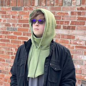 Hooded scarf, Cotton Hood Balaclava Hat, Warm cowl hood, Gift for her, Gift for him
