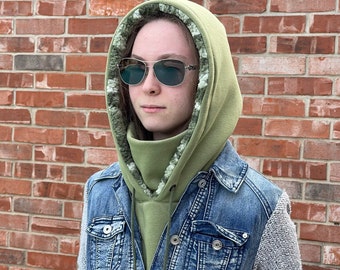 Hooded scarf, Cotton Hood Balaclava Hat, Warm cowl hood, Gift for her, Gift for him