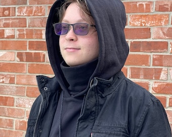 Hooded scarf, Cotton Hood Balaclava Hat, Warm cowl hood, Gift for her, Gift for him