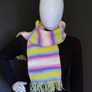 Handknitted scarf, Colorful knitted scarf, Winter scarf, Gift for her