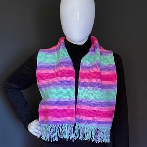 Handknitted scarf, Colorful knitted scarf, Winter scarf, Gift for her