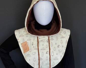 Sciarpa con cappuccio, cappello passamontagna con cappuccio in cotone, cappuccio caldo, regalo per lei, regalo per lui