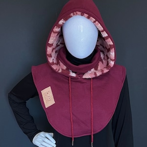 Hooded scarf, Cotton Hood Balaclava Hat, Warm cowl hood, Gift for her, Gift for him