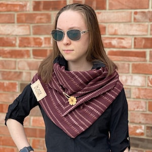 Wrap scarf,  Double gauze wrapping scarf, Mothers day gift, Gift for her, Summer wrap scarf, Button scarf, Triangular scarf for women
