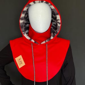 Hooded scarf, Cotton Hood Balaclava Hat, Warm cowl hood, Gift for her, Gift for him