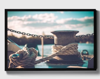 Sailboat Canvas Print, Nautical Seascape Wall Art