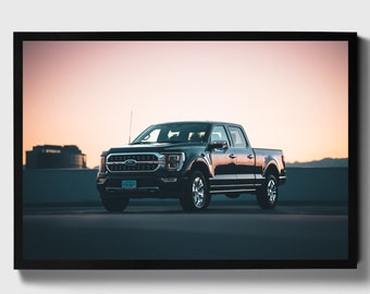 Ford F150 Sunset Print - Framed Wall Art, Canvas or Poster"