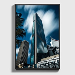 Skyline di Chicago, skyline di luci notturne, stampe giclée, tela extra large, grande parete in tela, tela artistica da parete, arte a 5 pannelli, fotografia della città