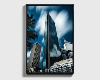 Chicago Skyline Canvas Print, Night Lights Cityscape, Large Wall Art