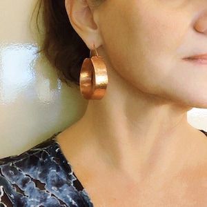 Copper hoop earrings patina hammered earrings large copper hoops earring chunky copper earring circled earring ethnic boho oversized earring