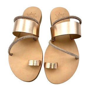 Gold strappy sandals leather sandals gold sandals white flats gladiator sandals for bride Greek leather sandals flat luxurious silver sandal