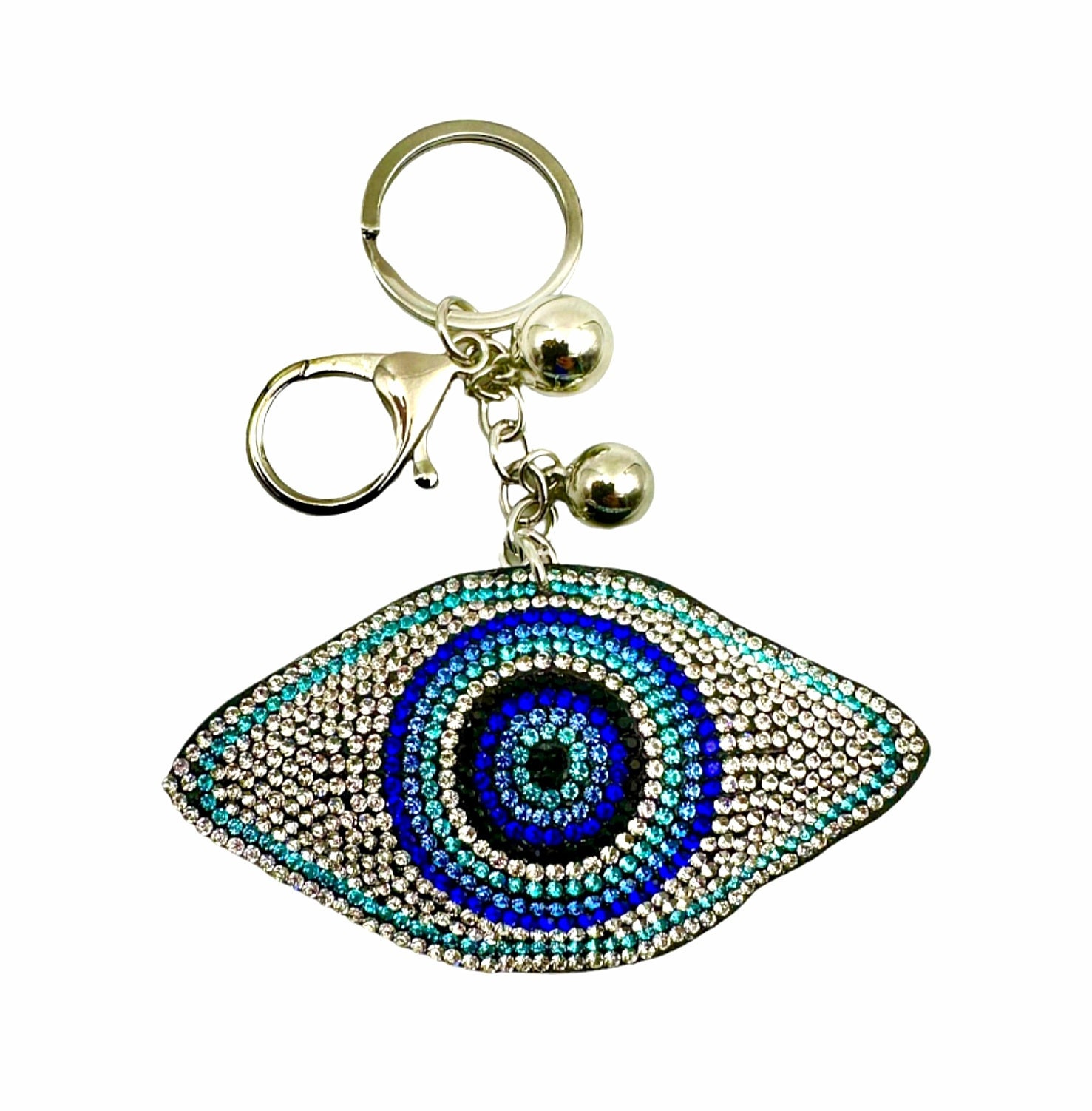 Evil Eye Rhinestone Evil Eye Rhinestone Keychain Blue Eye Keychain Round Greek Eye Keyring ...
