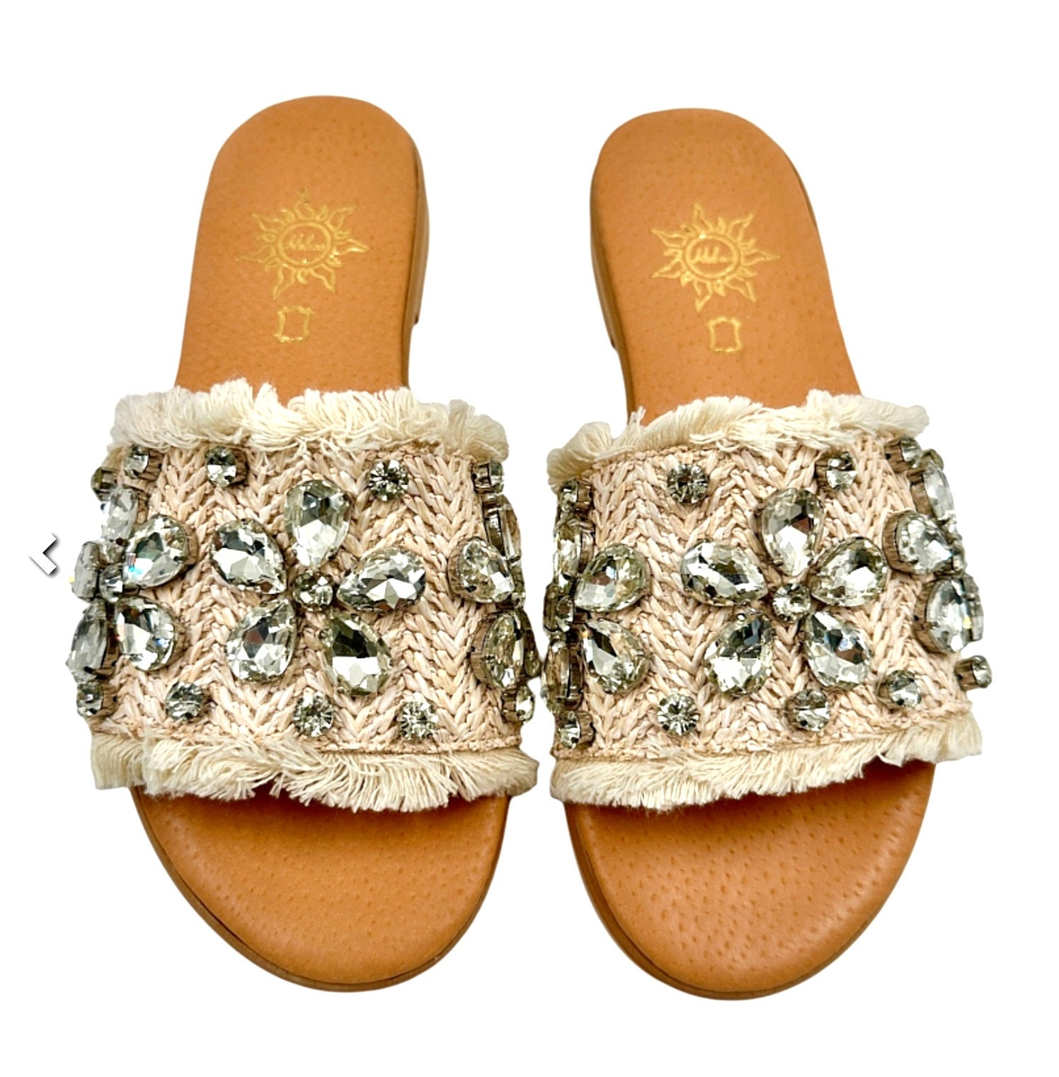 Crown vintage glorianna slide sandal white sale
