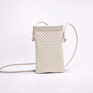 Women&#39;s Genuine leather mini crossbody phone bag with detachable strap leather clutch small pouch bag colored casual smartphone case for her