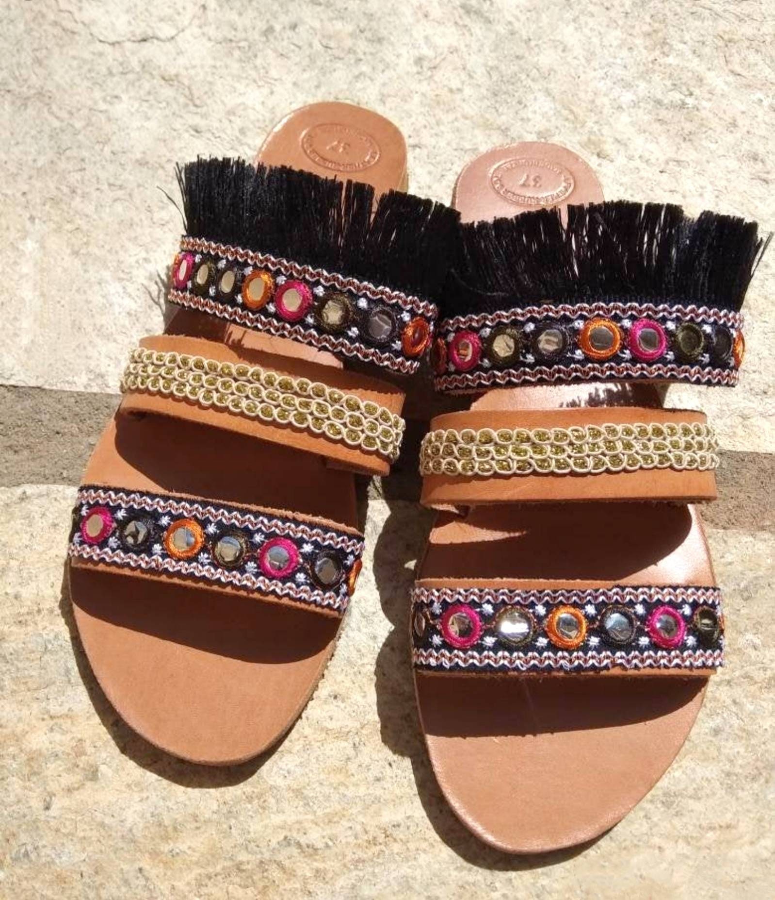 Boho fringe sandals sales