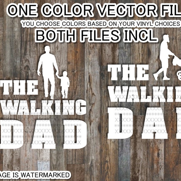 The Walking Dad SVG - 5 types de fichiers inclus -Téléchargement instantané - Le papa qui marche SVG avec poussette SVG