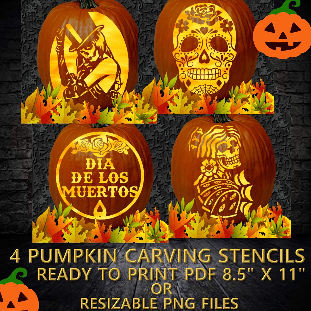 17 Day Of The Dead Pumpkin Stencil Printables Mom Wife Busy Life 
