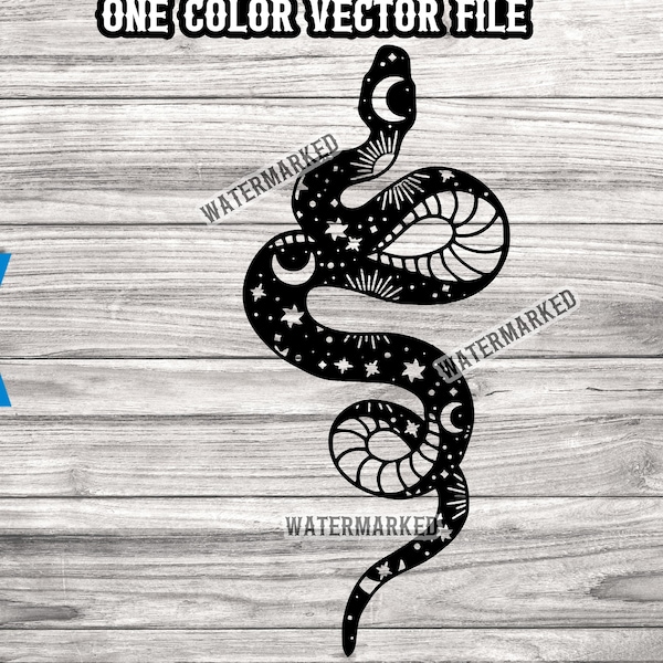Celestial Snake svg cut file - mystical snake svg - gothic snake svg - Unique snake vector file - 5 File formats included