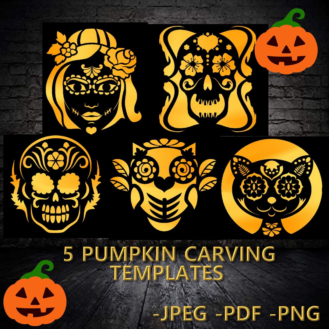 17 Day Of The Dead Pumpkin Stencil Printables Mom Wife Busy Life 
