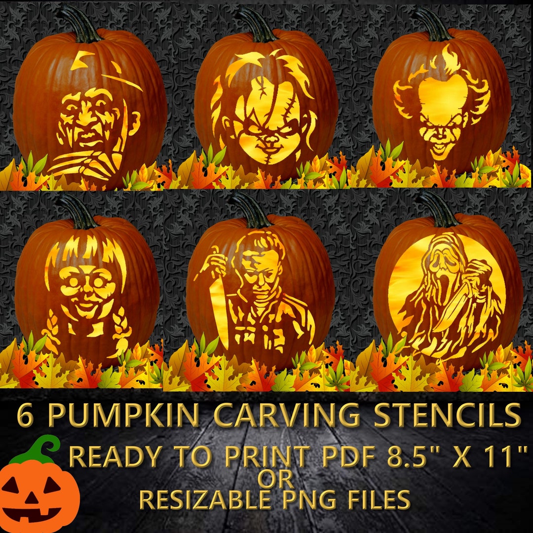 Horror Movie Pumpkin Stencils 6 Scary Movie Pumpkin Stencils