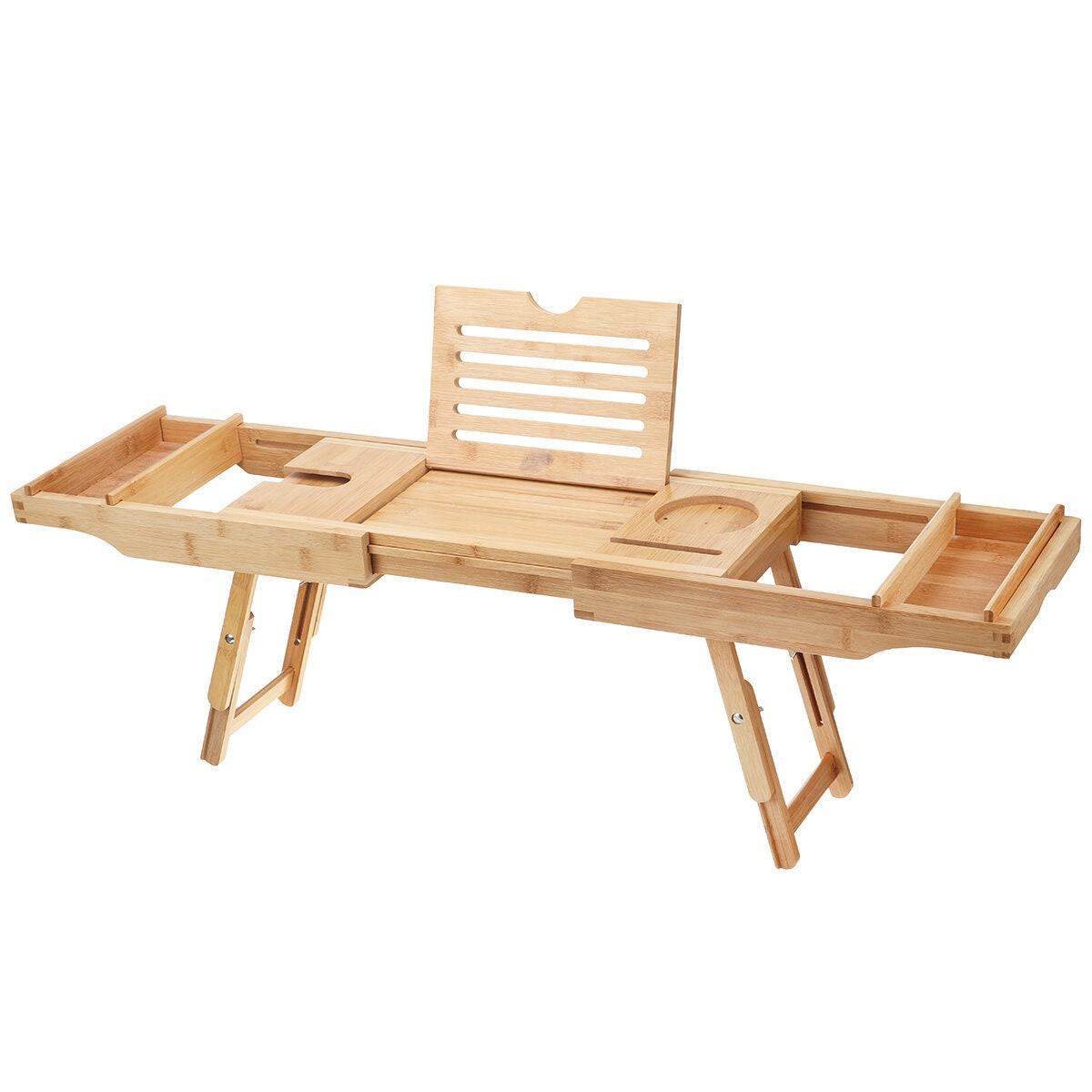 Lux Bath Bamboo Extendable Bath Tray Wooden Bath Rack Bath Etsy UK