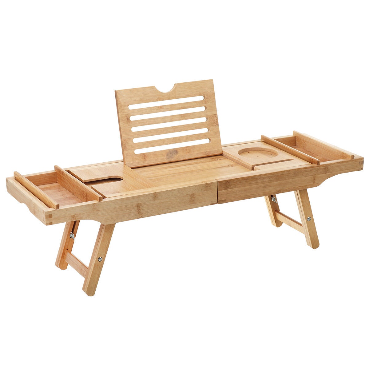 Lux Bath Bamboo Extendable Bath Tray Wooden Bath Rack Bath Etsy UK