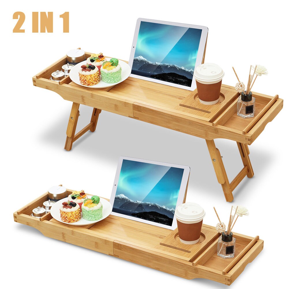 Lux Bath Bamboo Extendable Bath Tray Wooden Bath Rack Bath Etsy UK