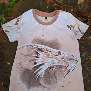 Organic cotton t-shirt | Summer shirt size 116 with dragon motif