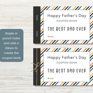 Father's Day Coupon Book, Father's Day Coupons, Father's Day Gift from Wife Kids, Printable Coupons, Instant Download, Last Minute Gift image 6