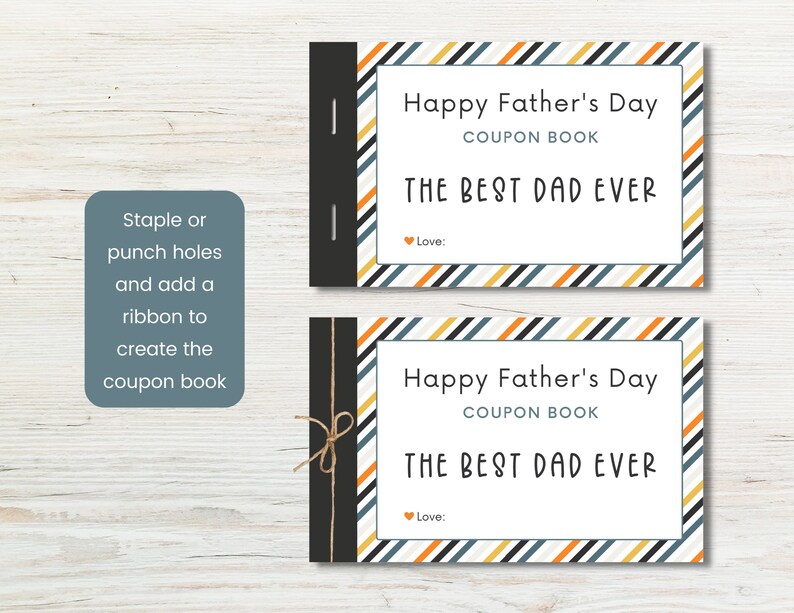 Father's Day Coupon Book, Father's Day Coupons, Father's Day Gift from Wife Kids, Printable Coupons, Instant Download, Last Minute Gift image 6